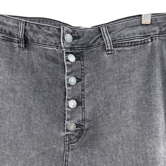 Free People We The Free Crvy Bermuda Shorts Exposed Button Fly Faded Black 34 - Picture 4 of 10